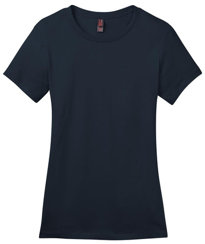 Front View of New Navy District Women's Perfect Weight Tee. DM104L