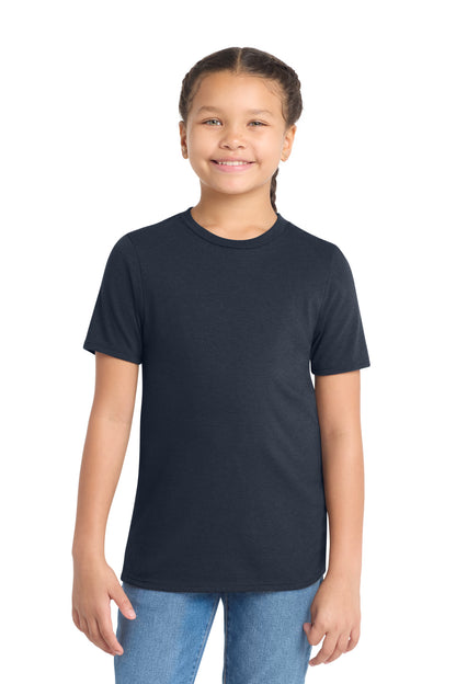 Front View of New Navy District Youth Perfect Tri Tee. DT130Y