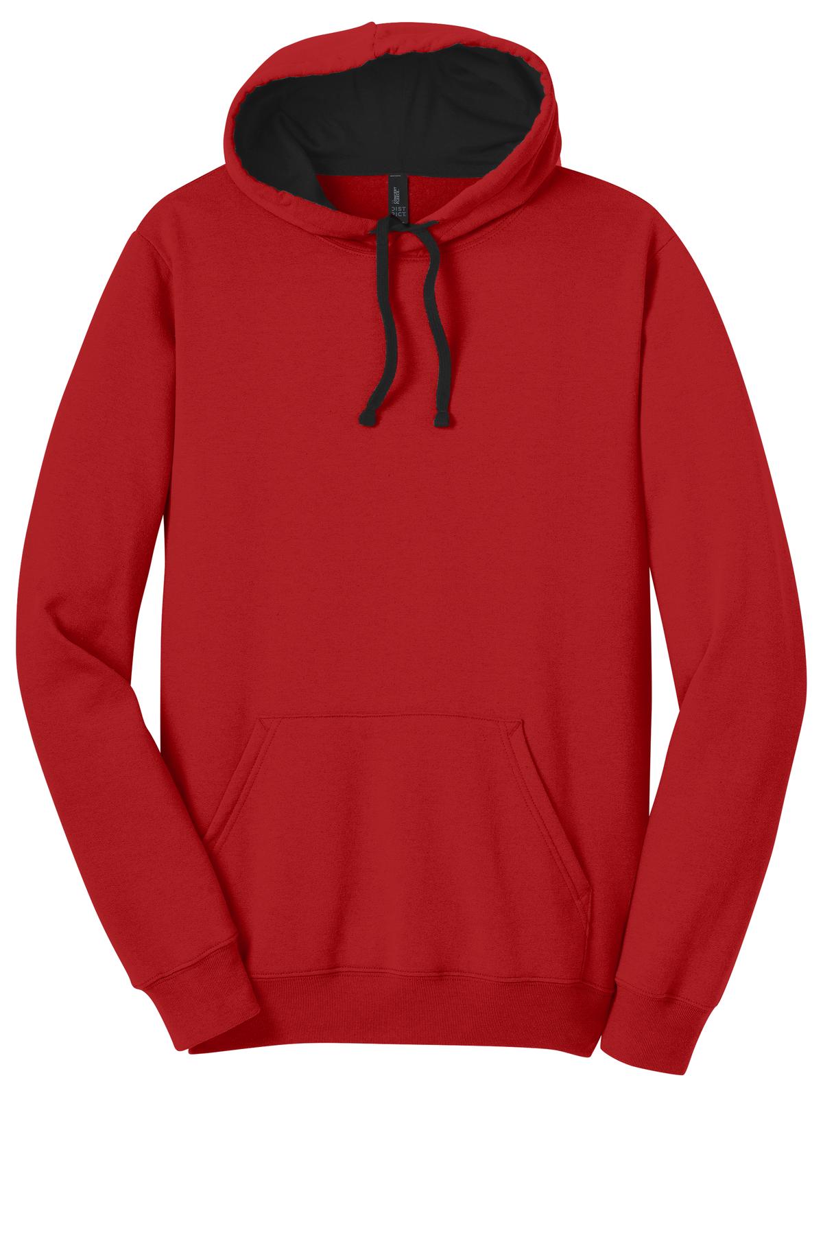 Front View of New Red District The Concert Fleece Hoodie. DT810