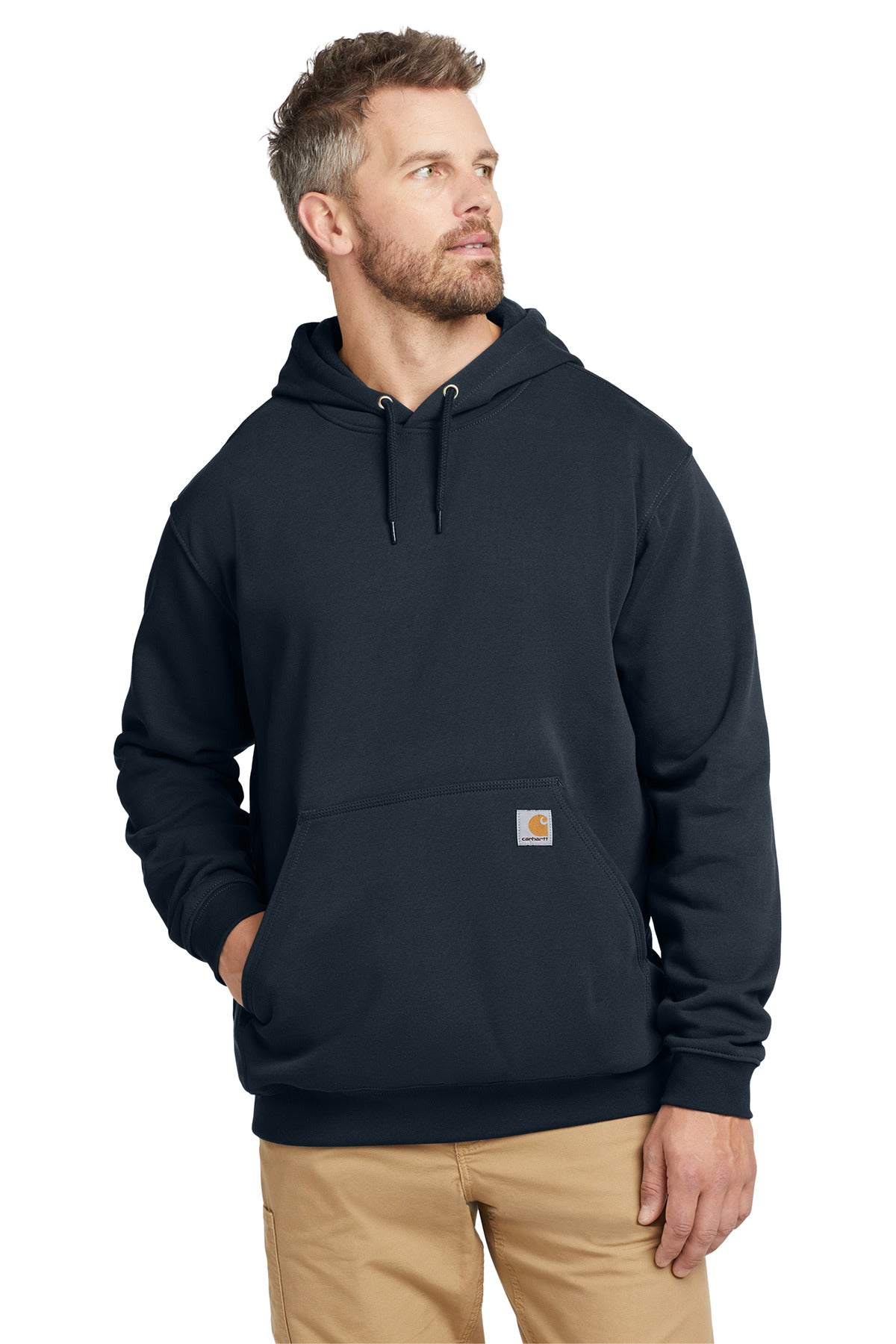 Front View of NewNavy Carhartt Tall Midweight Hooded Sweatshirt CTTK121