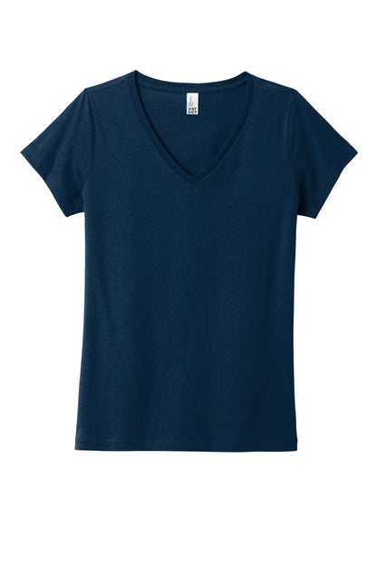 Front View of NewNavy District Women's The Concert Tee V-Neck DT5002