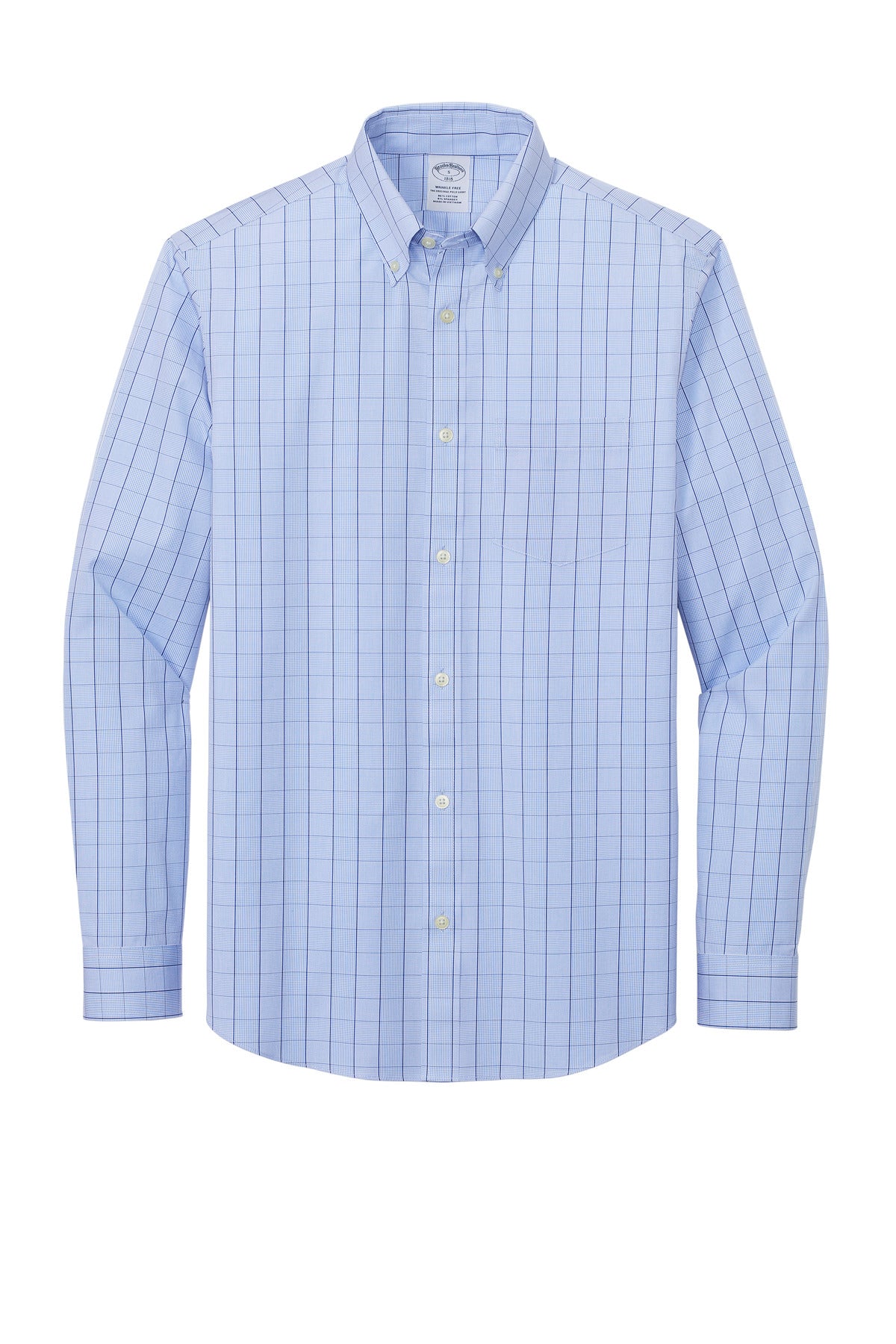 Front View of NewportBlu Brooks Brothers Wrinkle-Free Stretch Patterned Shirt BB18008