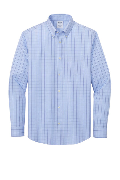 Front View of NewportBlu Brooks Brothers Wrinkle-Free Stretch Patterned Shirt BB18008