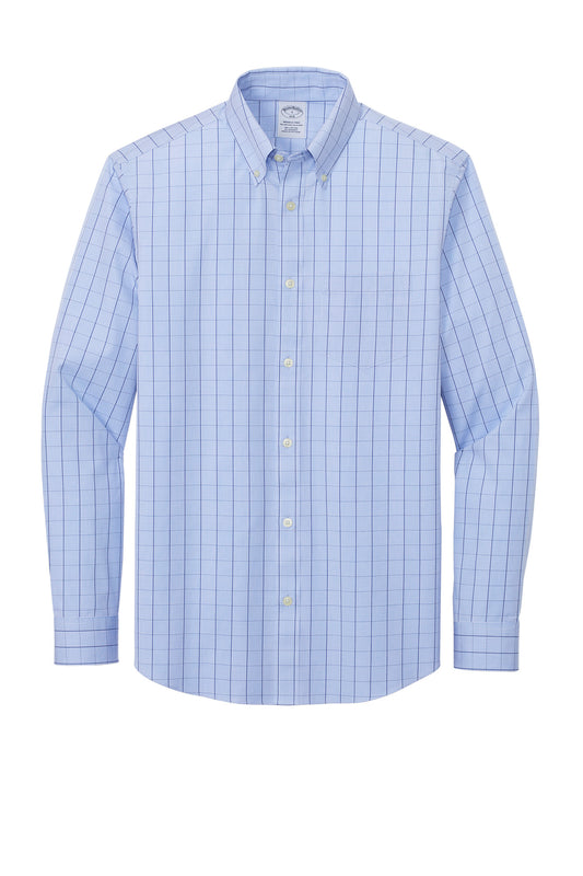 Front View of NewportBlu Brooks Brothers Wrinkle-Free Stretch Patterned Shirt BB18008