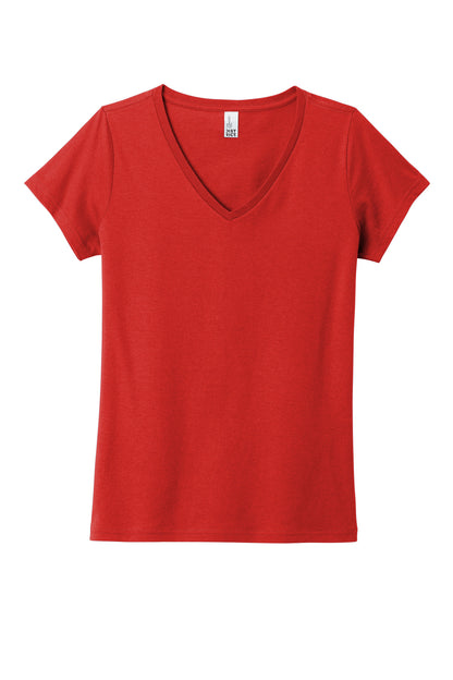 Front View of NewRed District Women's The Concert Tee V-Neck DT5002
