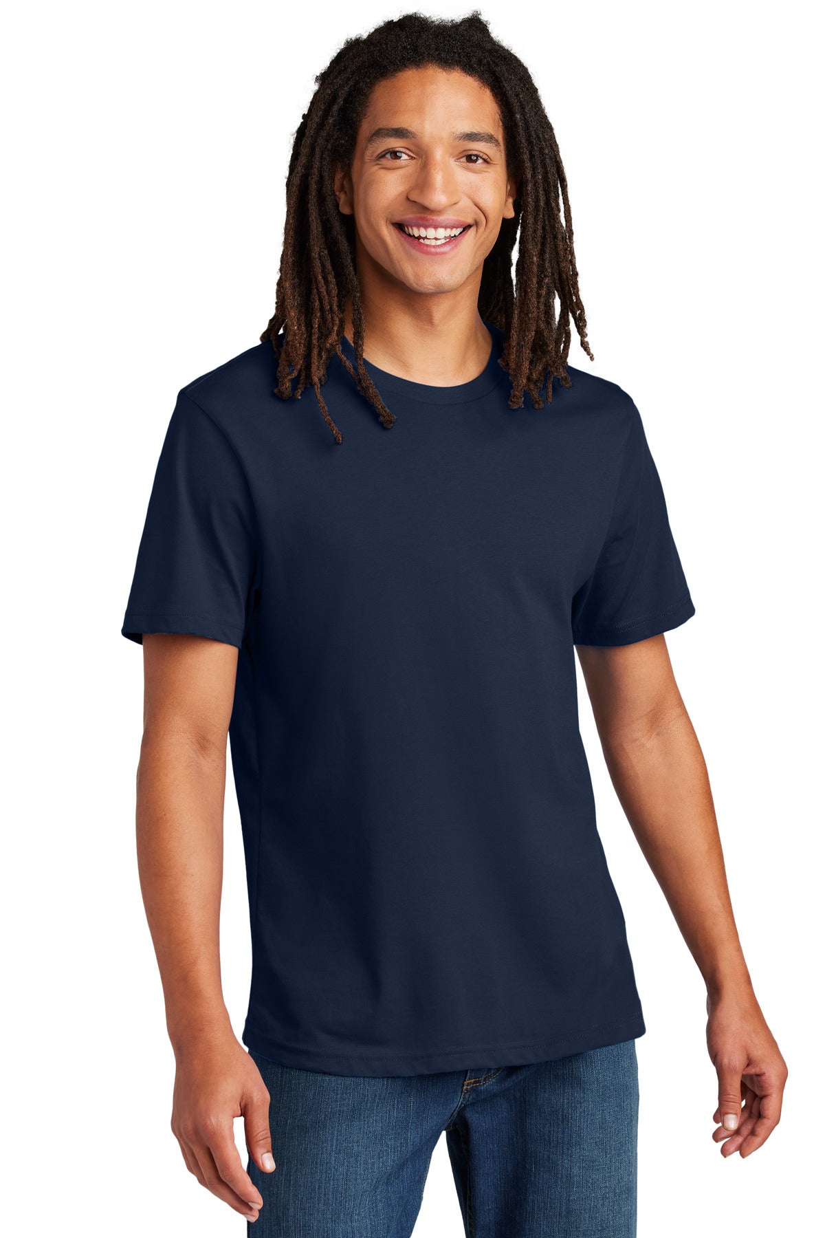 Front View of NghtSkyNvy Allmade Unisex Heavyweight Recycled Cotton Tee AL3000