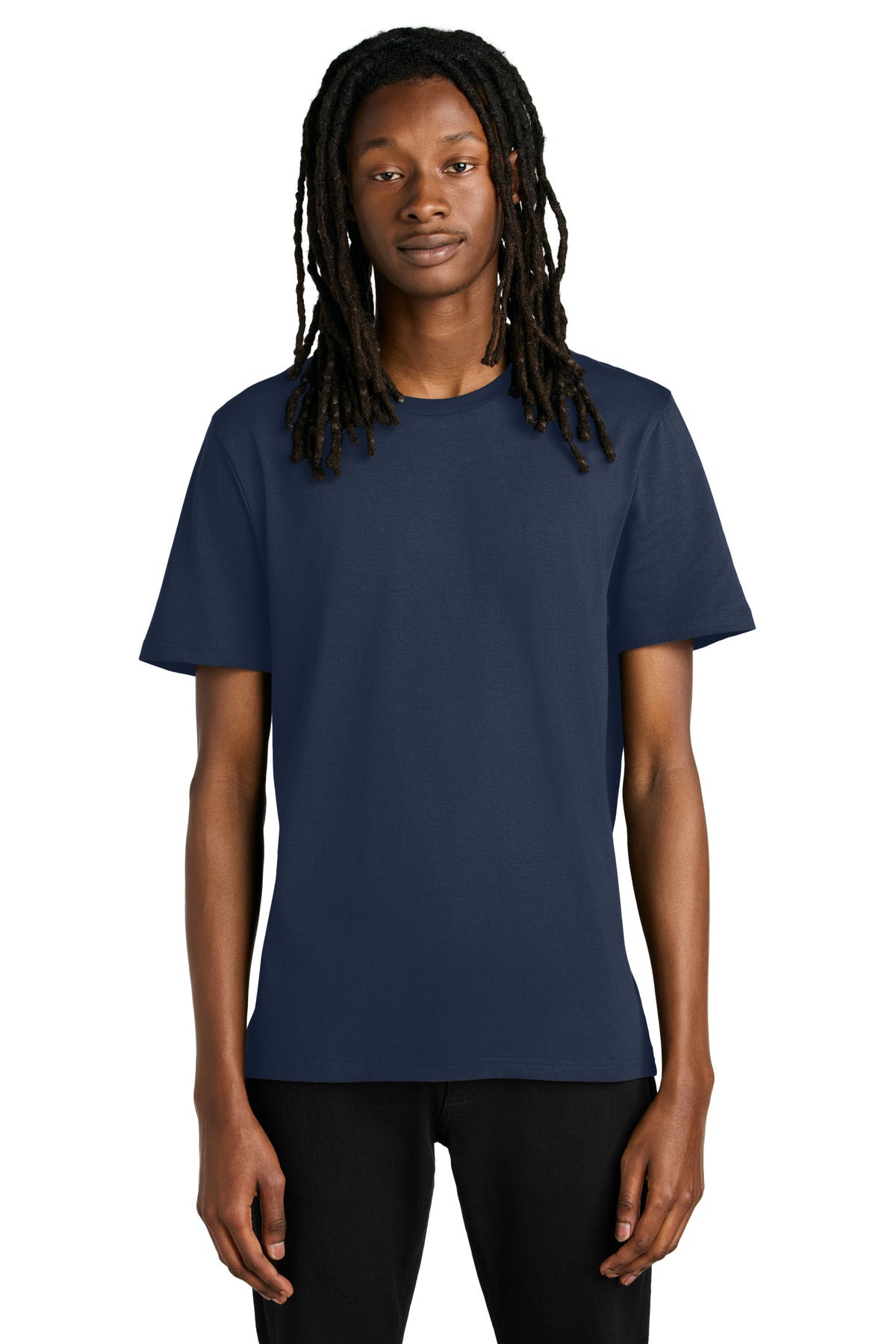 Front View of NghtSkyNvy Allmade Unisex Organic Cotton Tee. AL2100