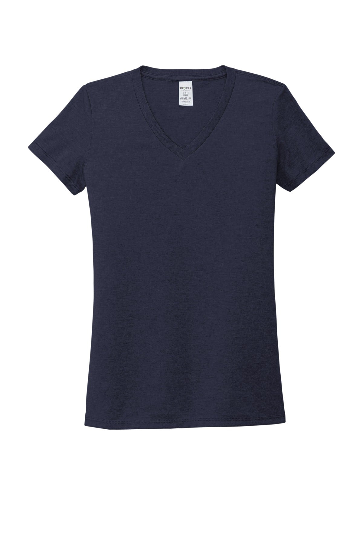 Front View of NghtSkyNvy Allmade Women's Tri-Blend V-Neck Tee AL2018