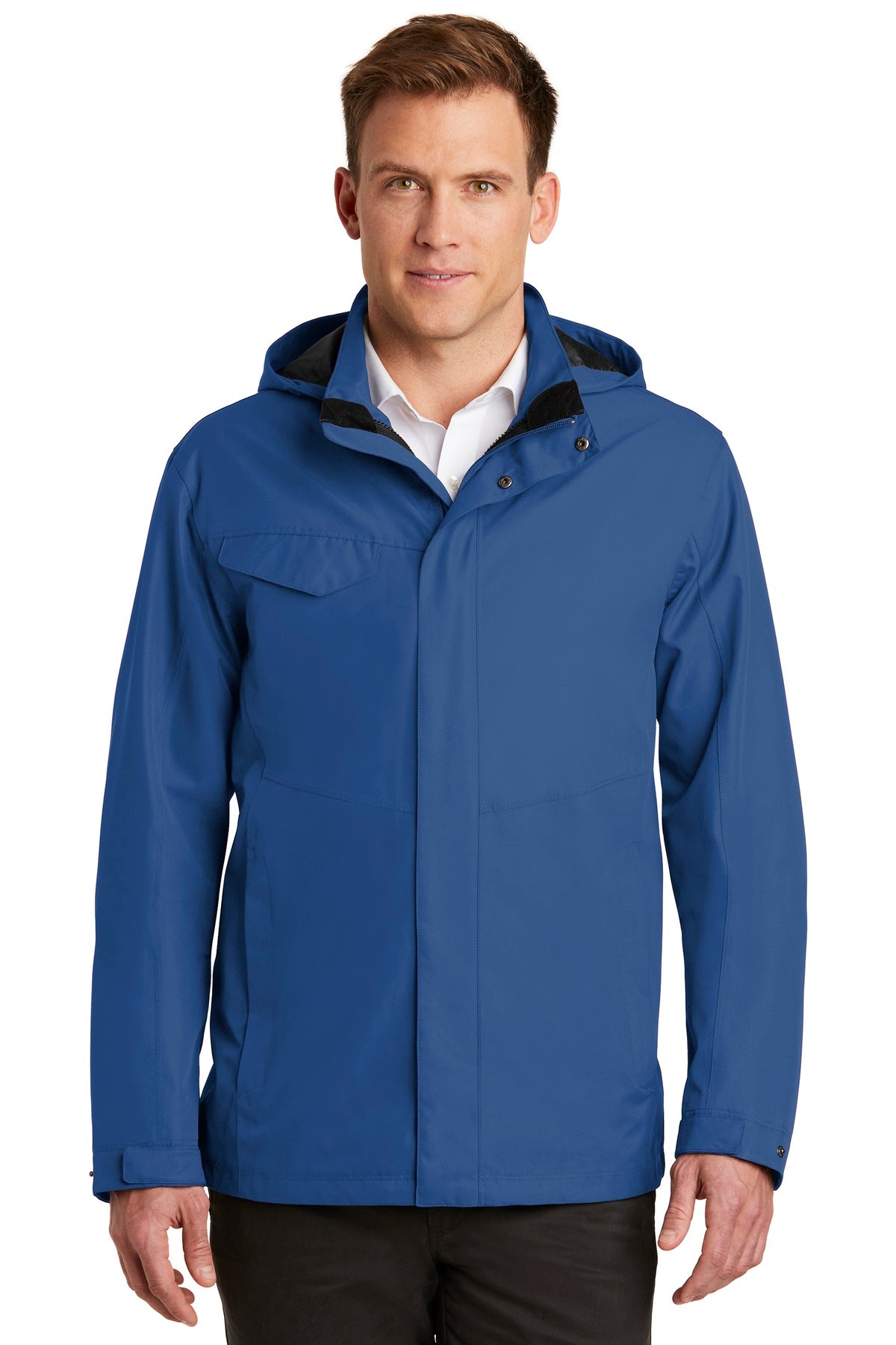 Front View of Night Sky Blue Port Authority Collective Outer Shell Jacket. J900