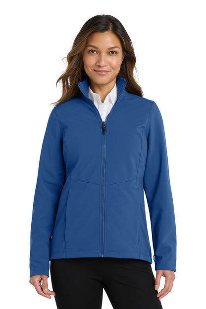 Front View of Night Sky Blue Port Authority Women's Collective Soft Shell Jacket. L901