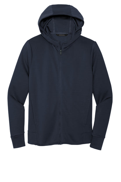 Front View of NightNavy Mercer+Mettle Double-Knit Full-Zip Hoodie MM3002