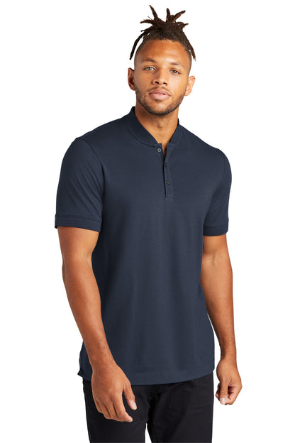 Front View of NightNavy Mercer+Mettle Stretch Pique Henley MM1008