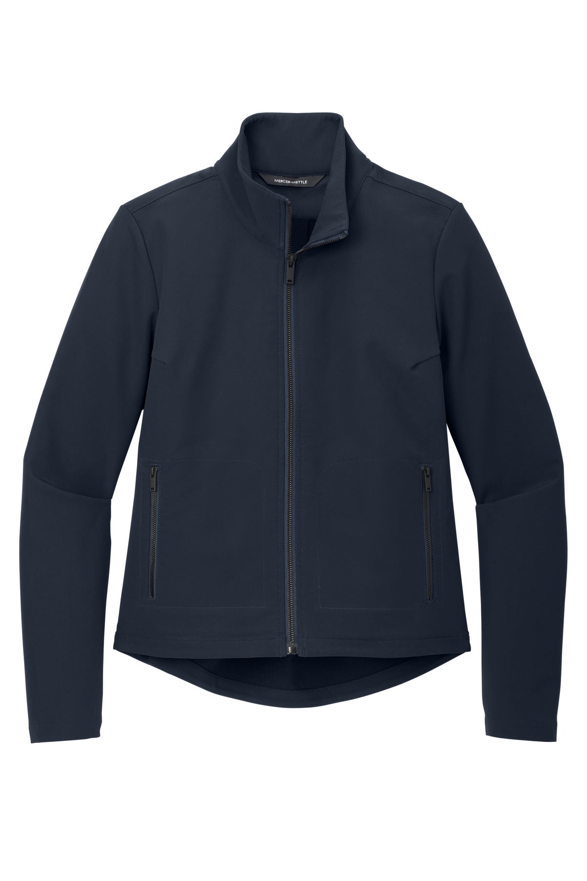 Front View of NightNavy Mercer+Mettle Women's Stretch Soft Shell Jacket MM7103