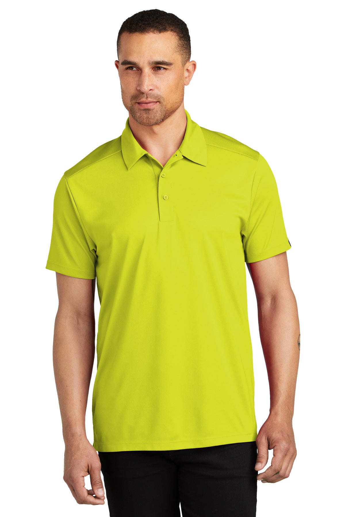 Front View of Nitro Yellow OGIO Framework Polo. OG125
