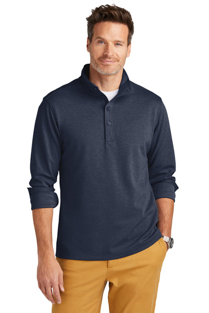 Front View of NvBlazerHt Brooks Brothers Mid-Layer Stretch 1/2-Button BB18202