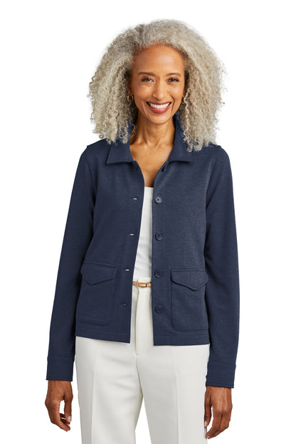 Front View of NvBlazerHt Brooks Brothers Women's Mid-Layer Stretch Button Jacket BB18205