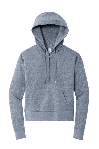 Front View of NvyFrost District Women's Perfect Tri Fleece 1/2-Zip Pullover DT1311