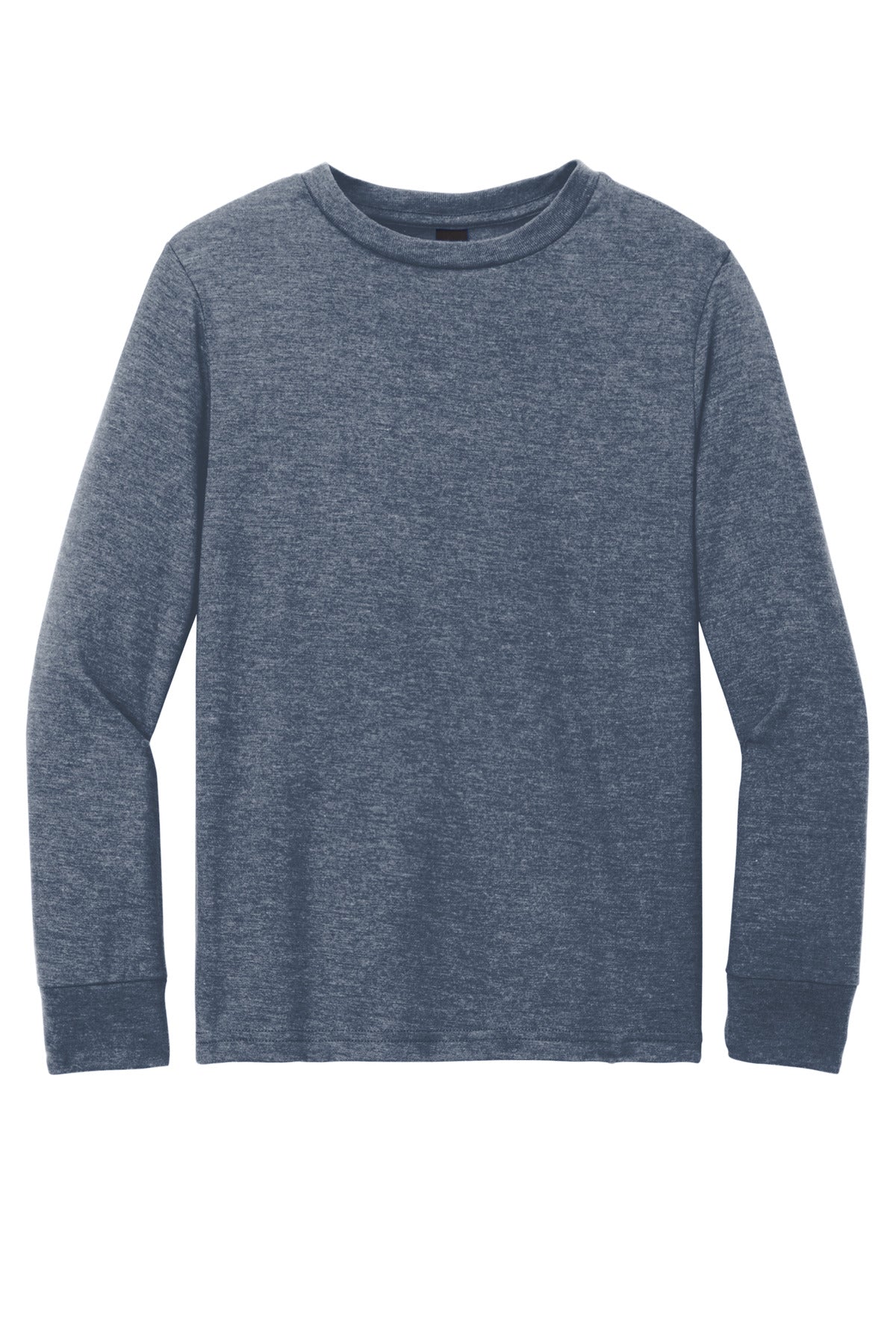 Front View of NvyFrost District Youth Perfect Tri Long Sleeve Tee DT132Y