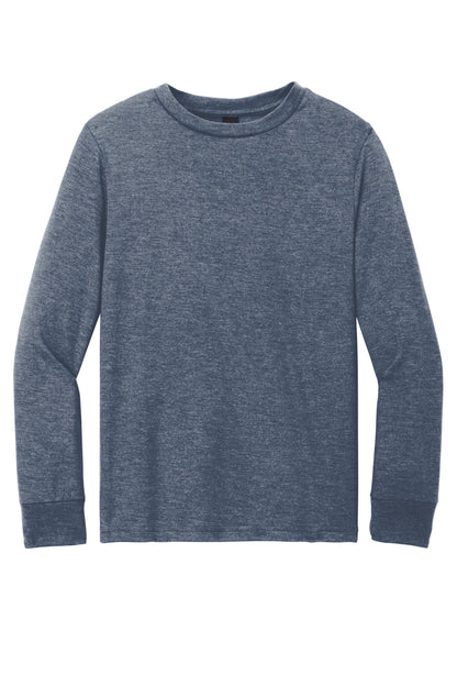 Front View of NvyFrost District Youth Perfect Tri Long Sleeve Tee DT132Y