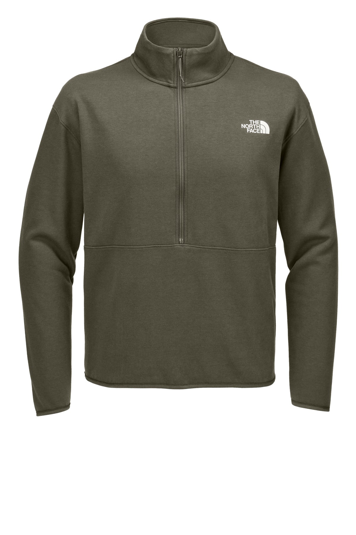 Front View of NwTaupeGn The North Face Double-Knit 1/2-Zip Fleece NF0A8C5G