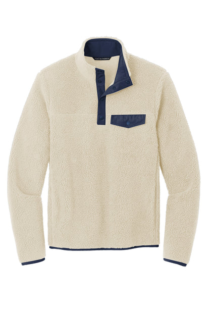 Front View of Oat/DsBNv Port Authority Camp Fleece Snap Pullover F140