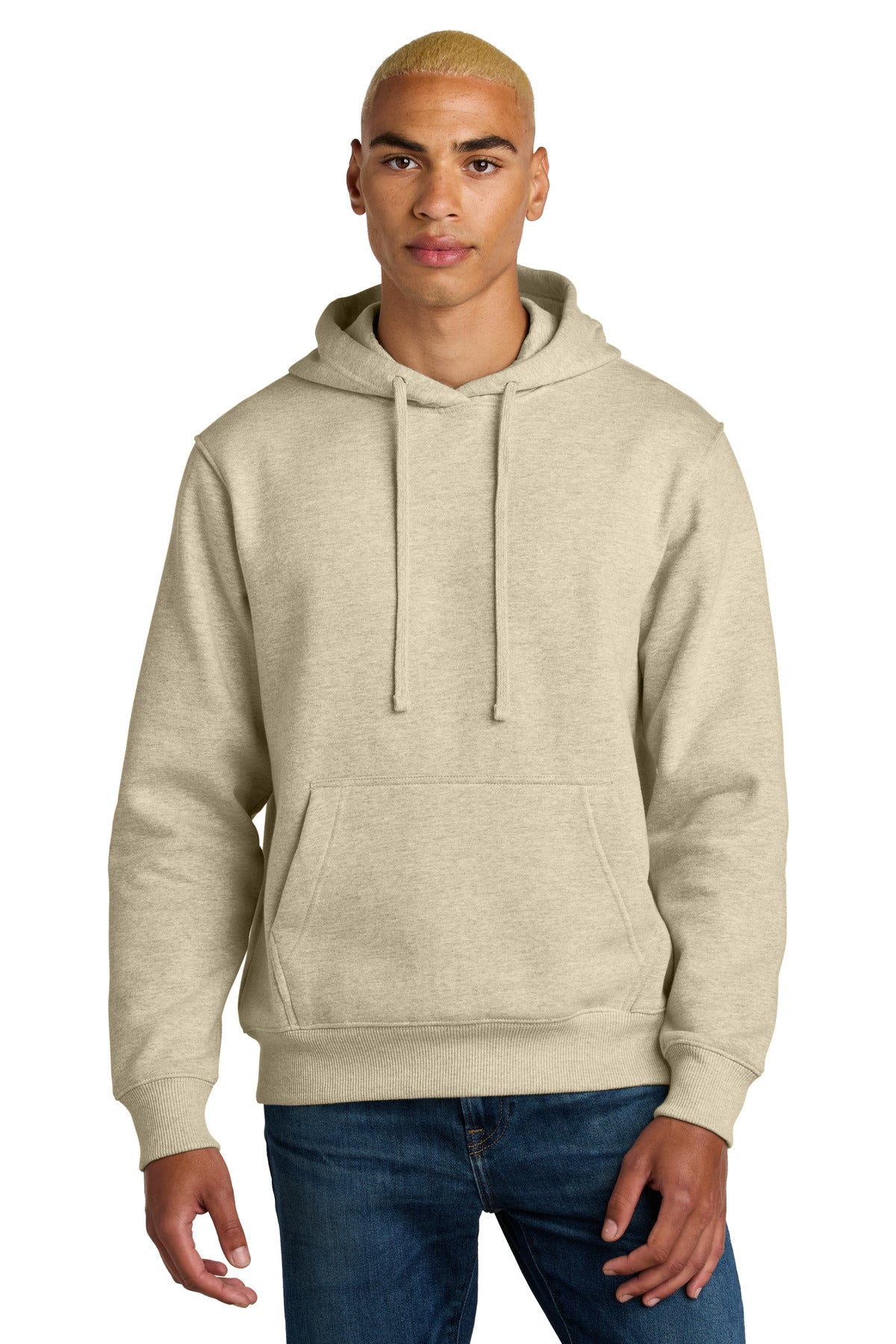 Front View of OatHthr District V.I.T. Super Heavyweight Fleece Hoodie DT6600