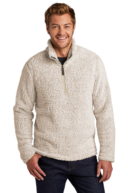 Front View of Oatmeal Hthr Port Authority Cozy 1/4-Zip Fleece F130