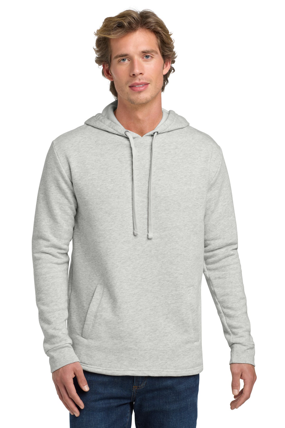 Front View of Oatmeal Next Level Apparel Adult Malibu Pullover Hoodie. NL9300