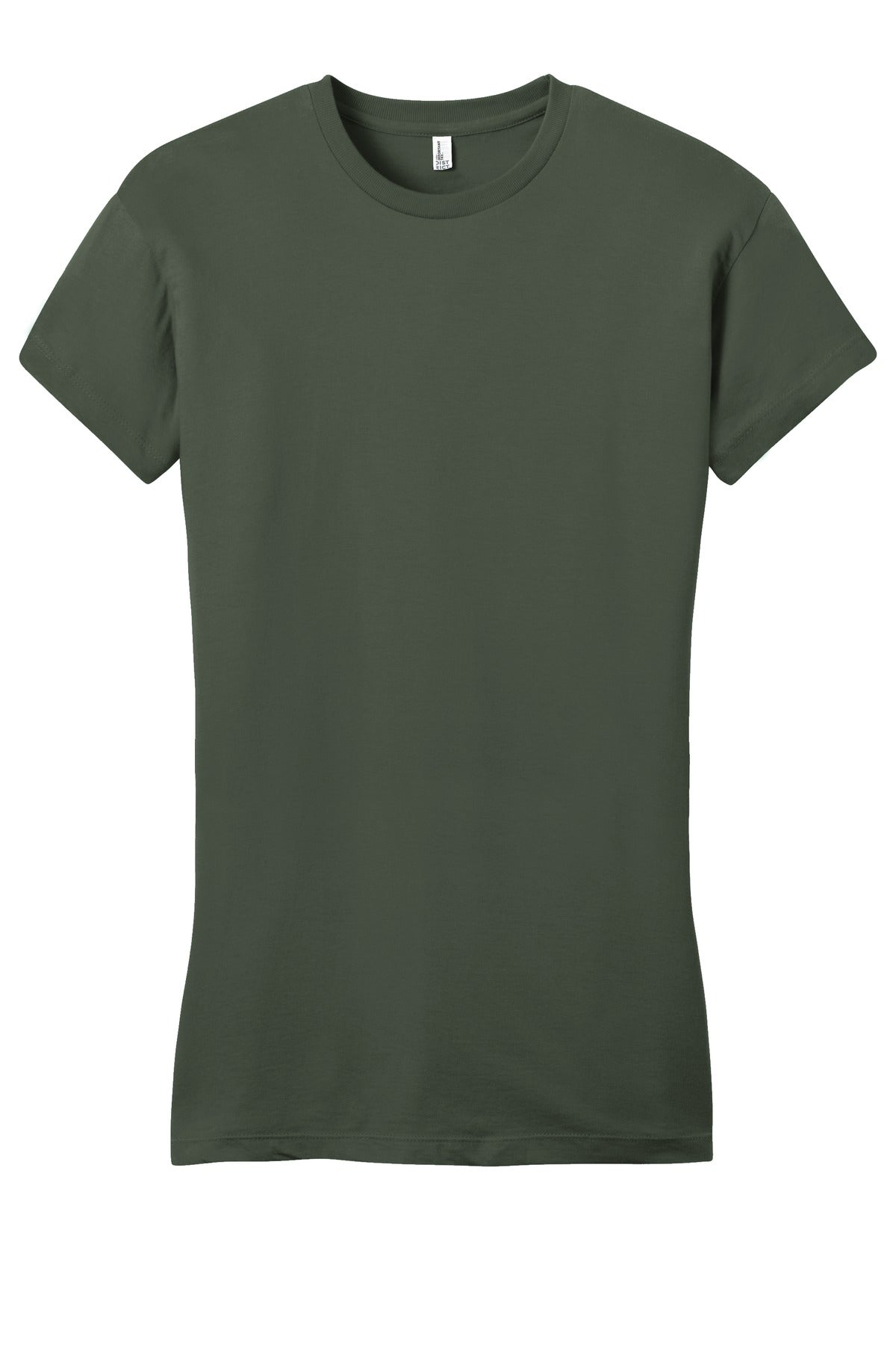Front View of Olive District Women's Fitted Very Important Tee . DT6001