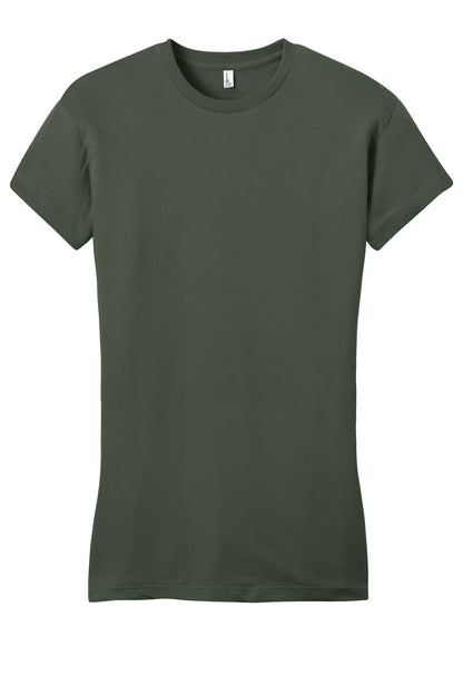 Front View of Olive District Women's Fitted Very Important Tee . DT6001