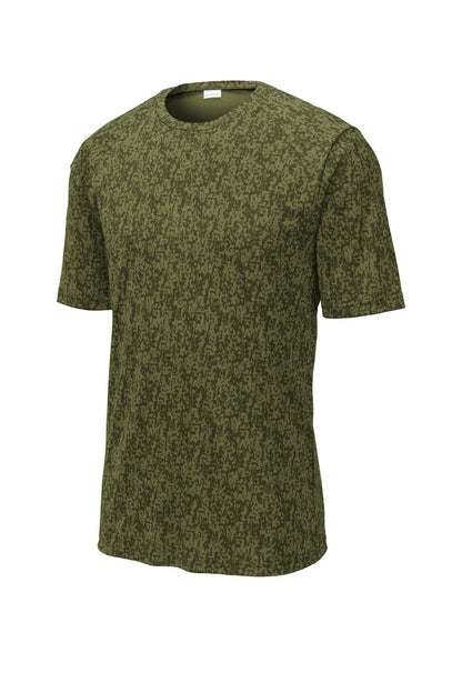 Front View of Olive Drab Grn Sport-Tek Digi Camo Tee. ST460
