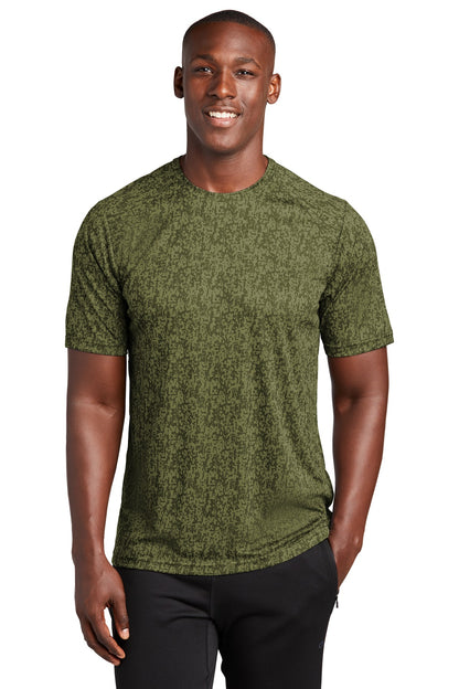 Front View of Olive Drab Grn Sport-Tek Digi Camo Tee. ST460