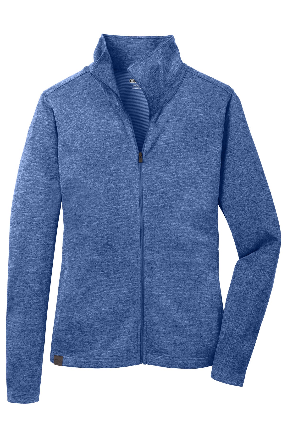 Front View of Optic Blue OGIO Women's Pixel Full-Zip. LOG203