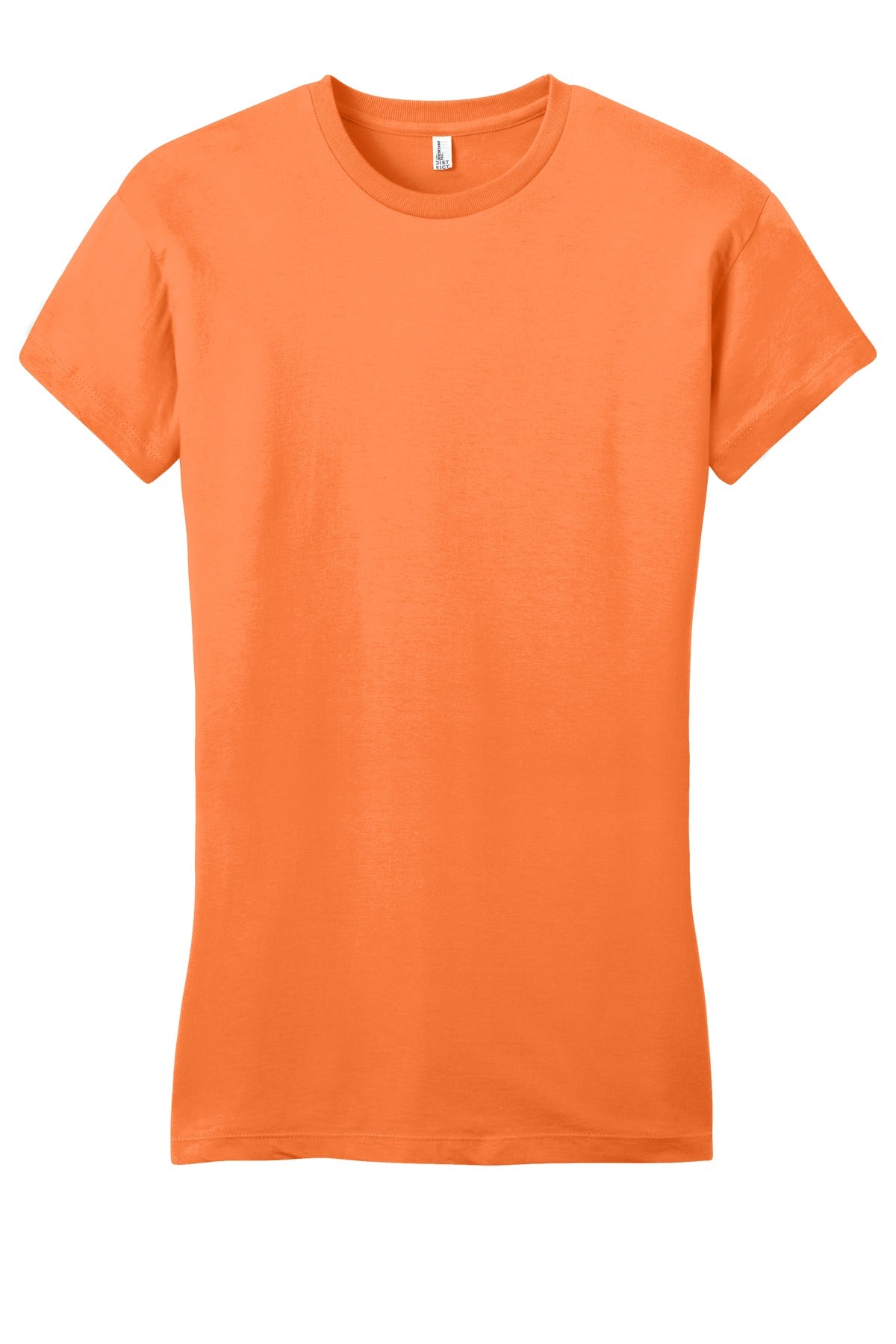 Front View of Orange District Women's Fitted Very Important Tee . DT6001