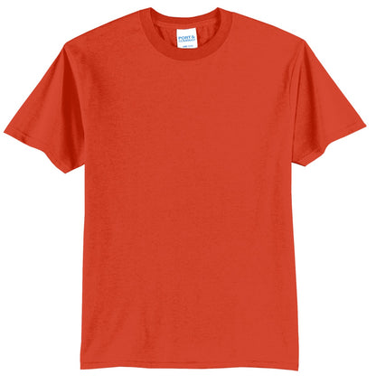 Front View of Orange Port & Company Tall Core Blend Tee. PC55T