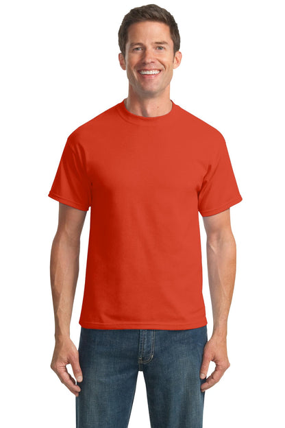 Front View of Orange Port & Company Tall Core Blend Tee. PC55T