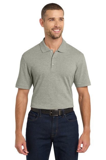 Front View of Oxford Heather Port Authority EZCotton Polo. K8000