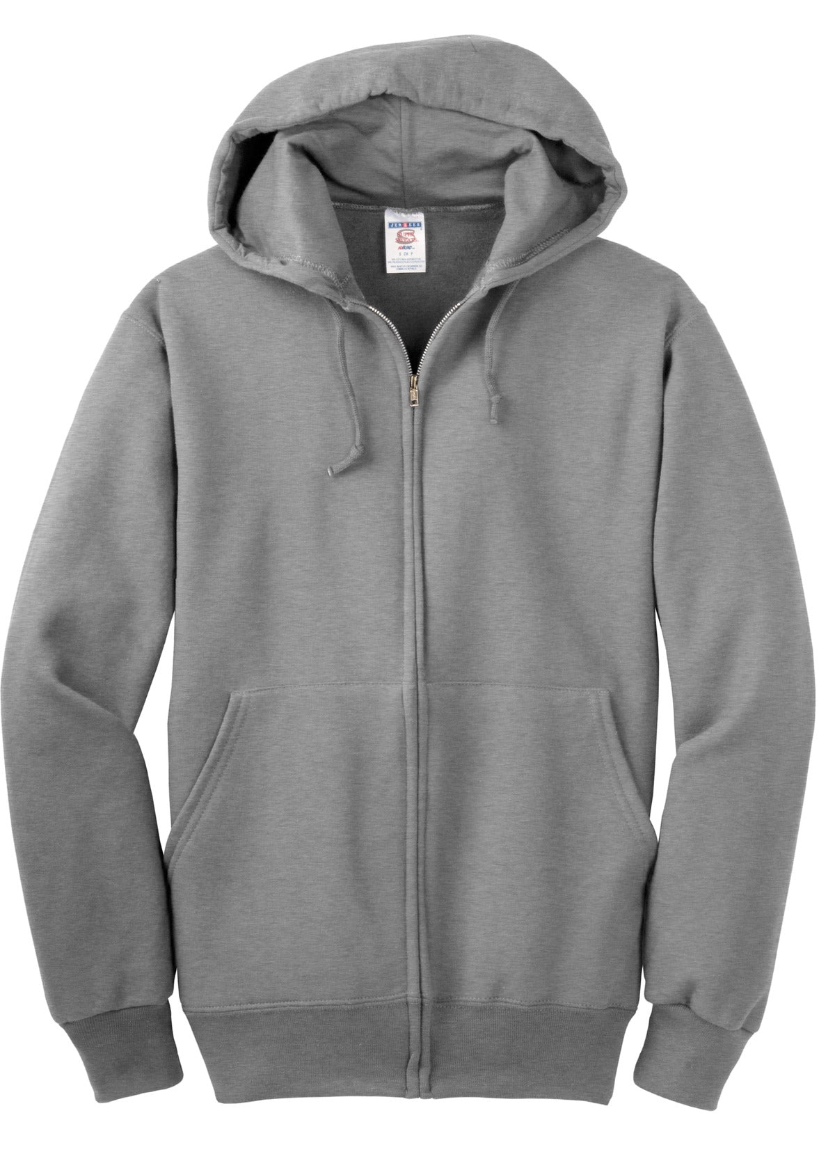 Front View of Oxford Jerzees Super Sweats NuBlend - Full-Zip Hooded Sweatshirt. 4999M