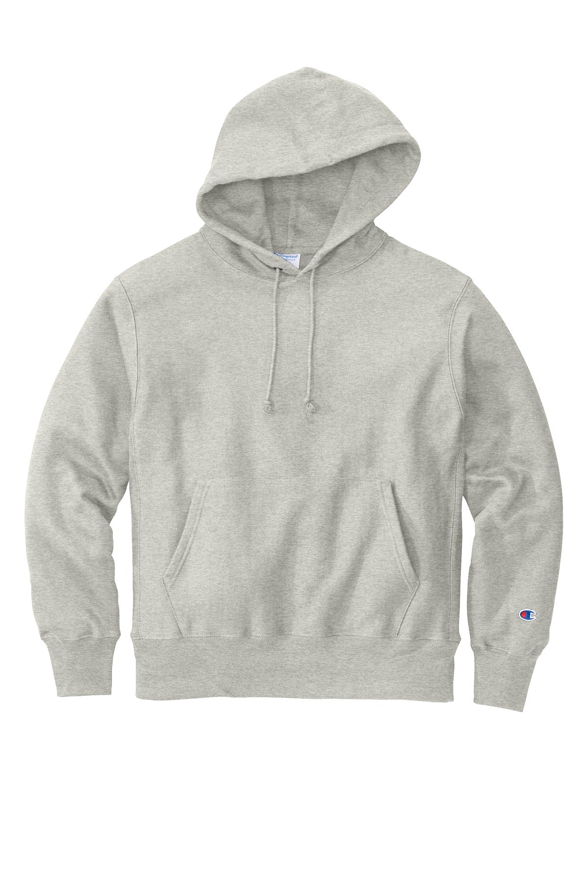 Front View of OxfordGrey Champion Reverse Weave Hooded Sweatshirt S101