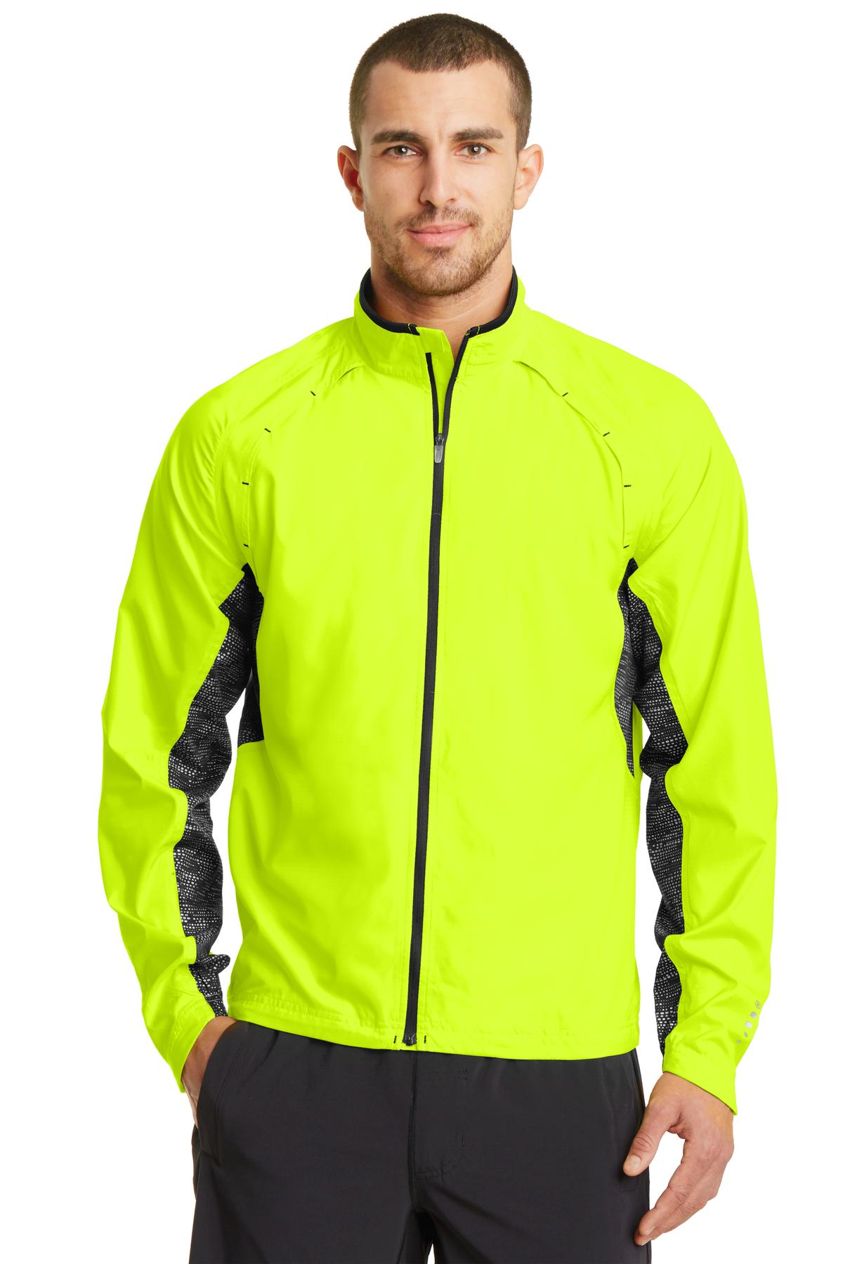 Front View of Pace Yellow OGIO Trainer Jacket. OE710