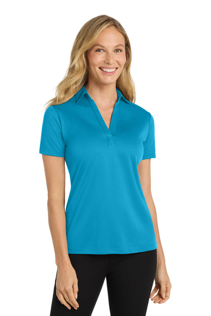 Front View of ParcelBlue Port Authority Women's Silk Touch Performance Polo. L540
