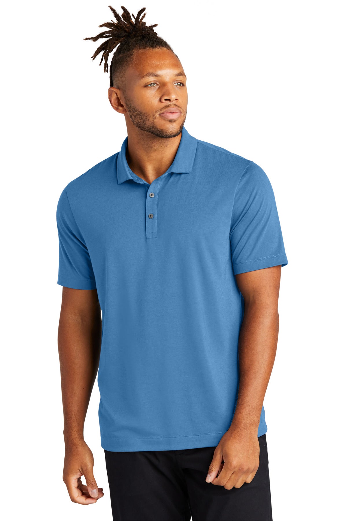 Front View of ParisianBl Mercer+Mettle Stretch Jersey Polo MM1014