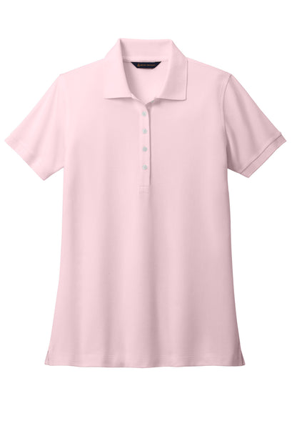 Front View of PearlPink Brooks Brothers Women's Pima Cotton Pique Polo BB18201