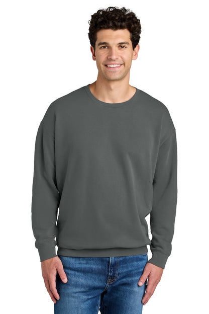 Front View of Pepper Comfort Colors Lightweight Crewneck Sweatshirt 1466
