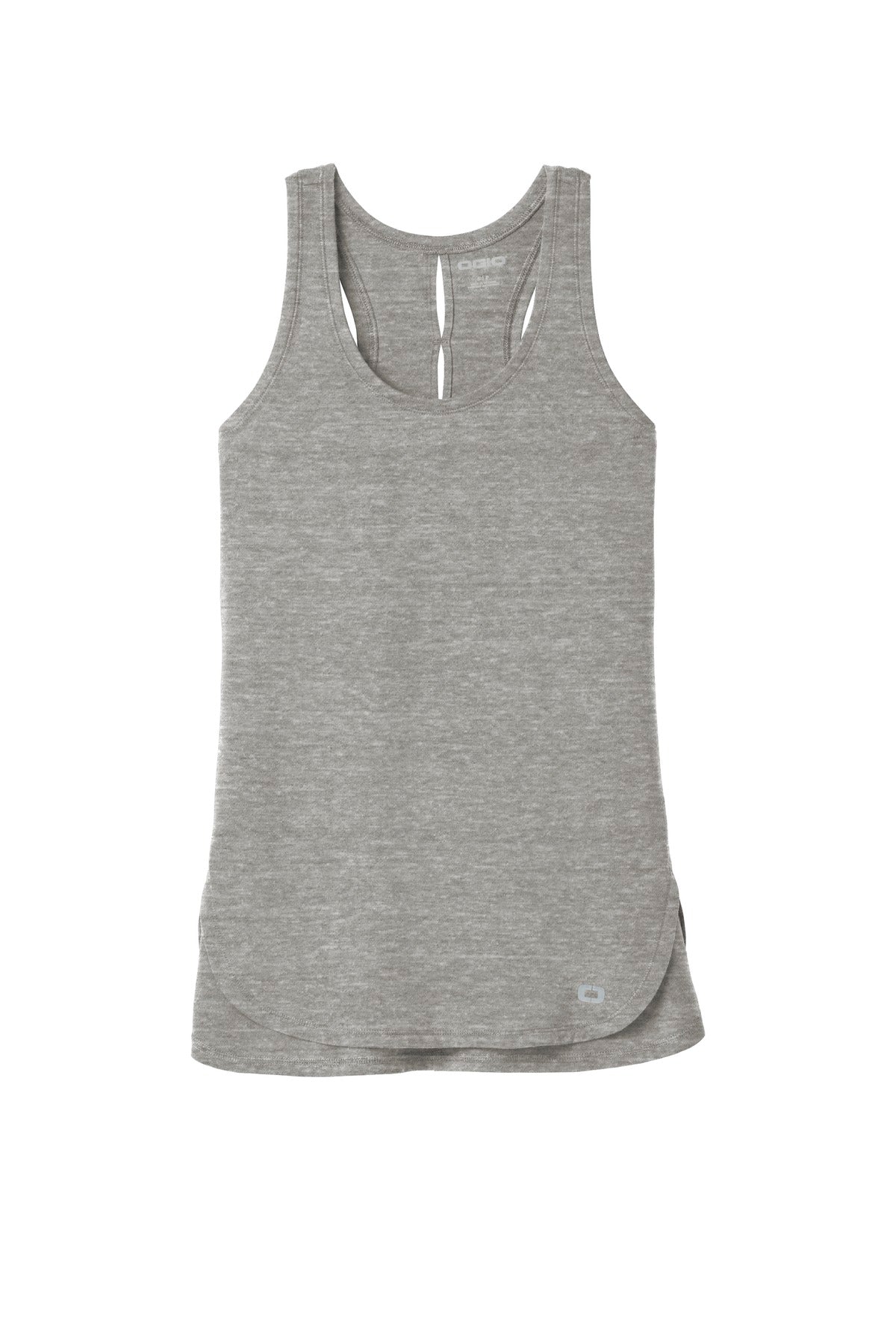Front View of Petrol Gry Hth OGIO Women's Luuma Tank. LOG801