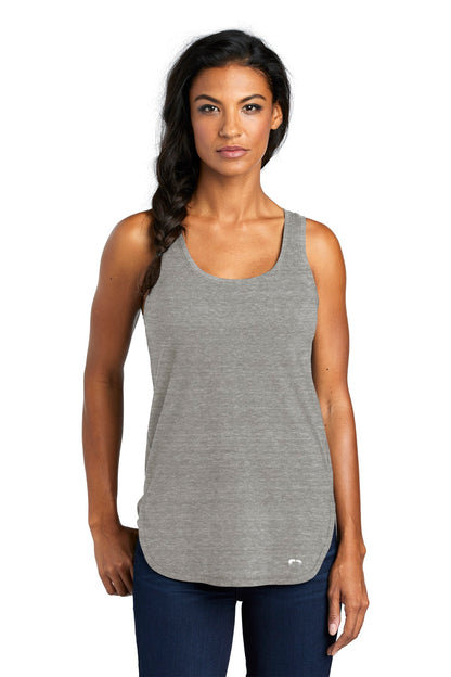 Front View of Petrol Gry Hth OGIO Women's Luuma Tank. LOG801