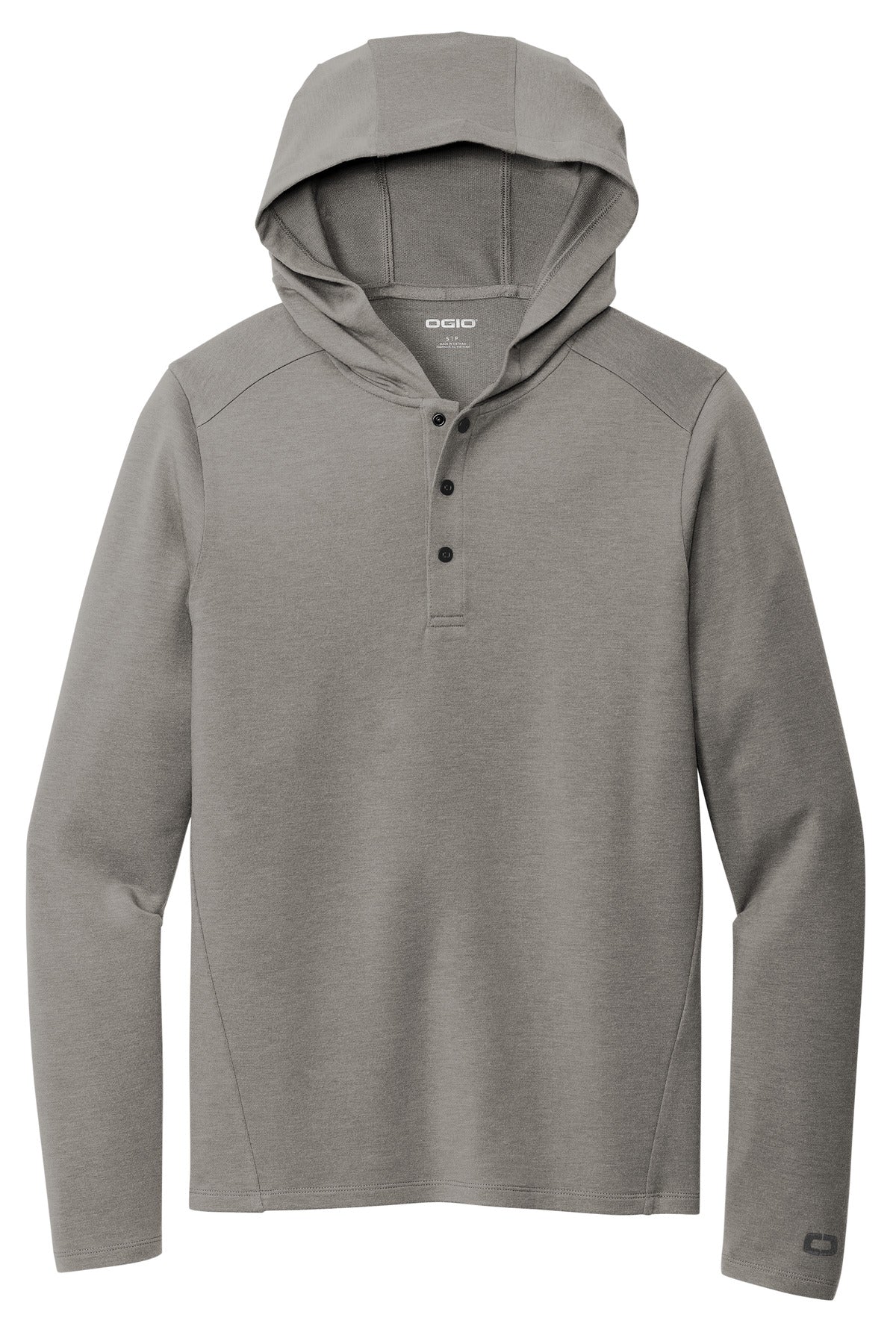 Front View of PetrolGHt OGIO Luuma Flex Hooded Henley OG826
