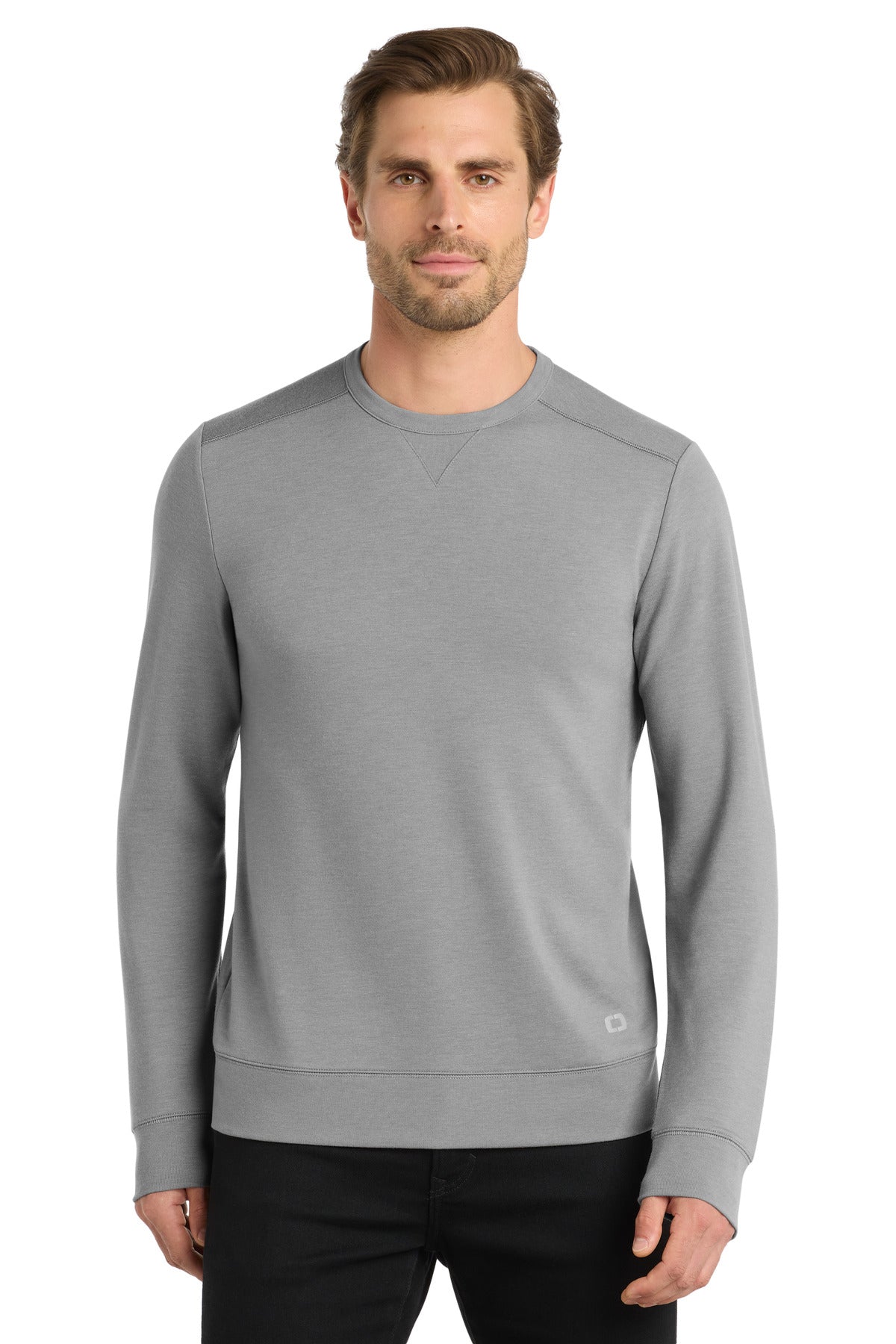 Front View of PetrolGHt OGIO Luuma Flex Long Sleeve Crew OG825