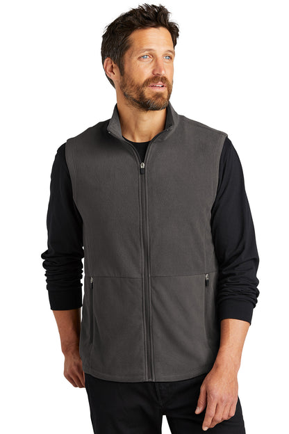 Front View of Pewter Port Authority Accord Microfleece Vest F152