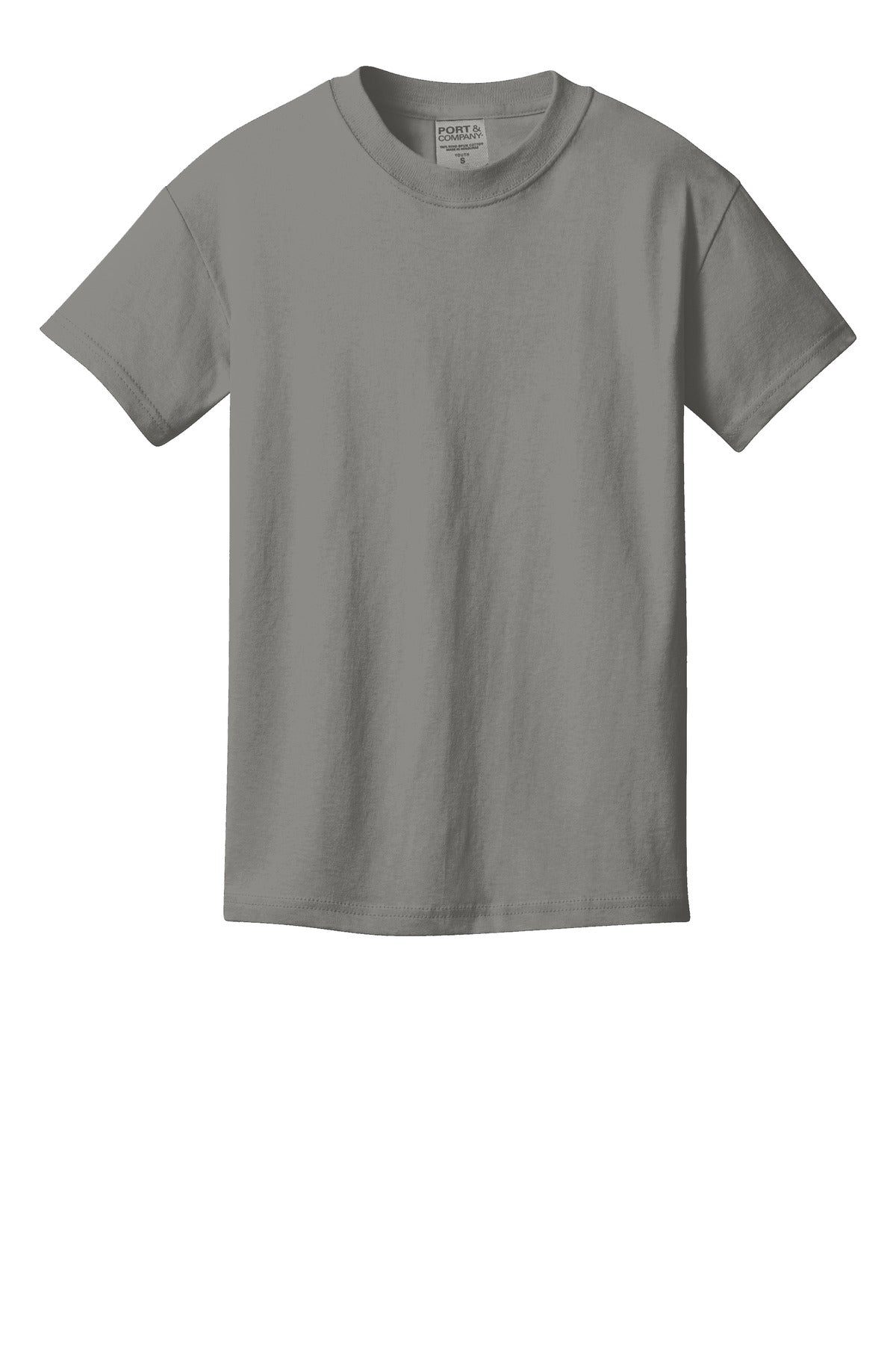 Front View of Pewter Port & Company Youth Beach Wash Garment-Dyed Tee. PC099Y